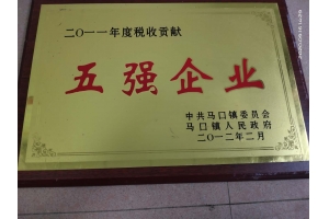 2011年度税收贡献五强企业