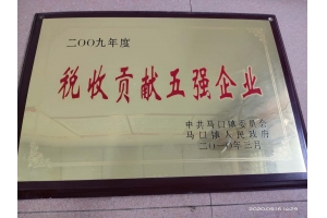 2009年度税收贡献五强企业